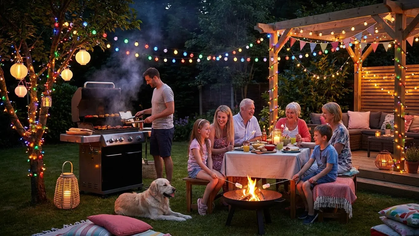 Gartenparty mit smarter Lichterketten-Beleuchtung