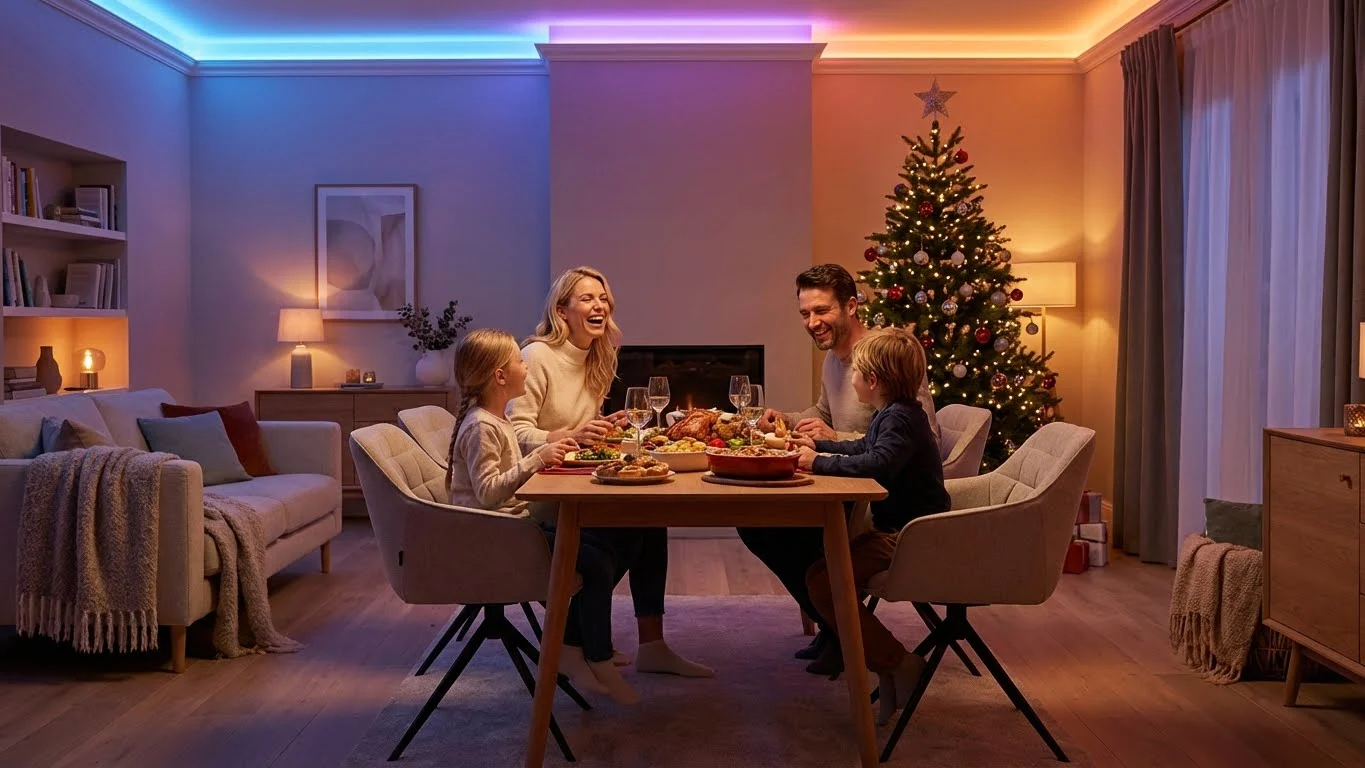 Moderne RGB Beleuchtung im Wohnzimmer